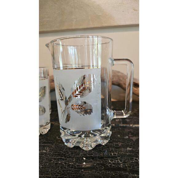 Mid Century Italian Pitcher and High Ball Glass 6 Piece Set - Picture 2 of 6